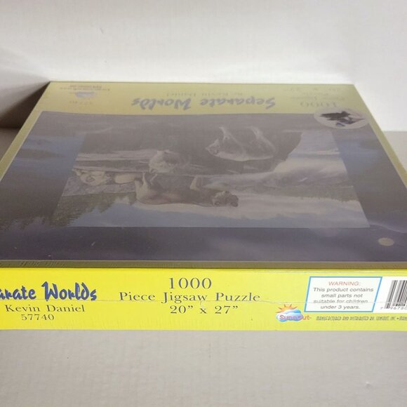 Separate Worlds by Kevin Daniel 1000 pc Wolf Puzzle Church 20 x 27 Sunsout New - Picture 4 of 6
